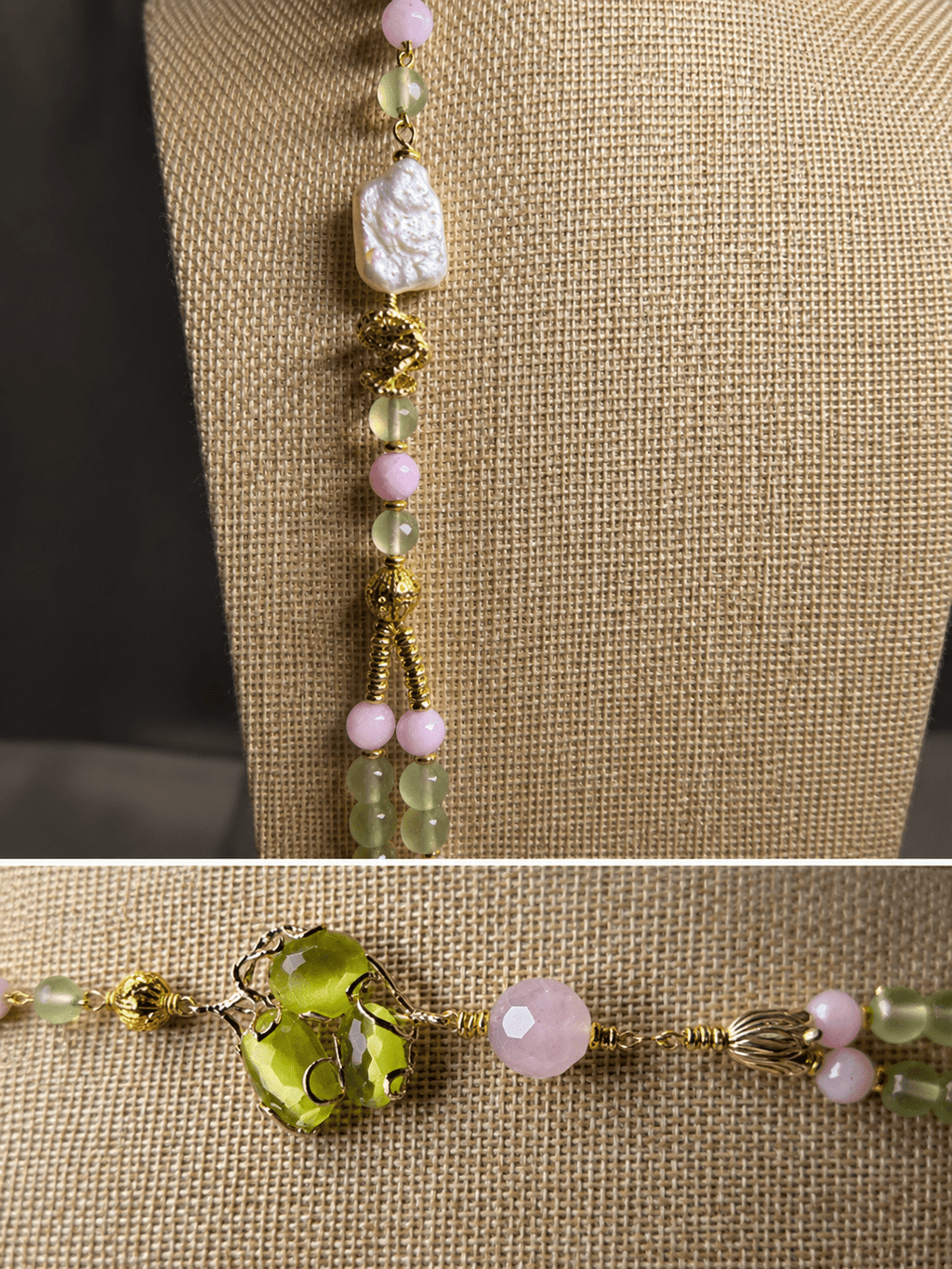 Collane Collana Artigianale Handmade | Perle Scaramazza, Occhio di Gatto, Quarzo Crepitante e Fluorite | Made in Italy - Handmade Made in Italy