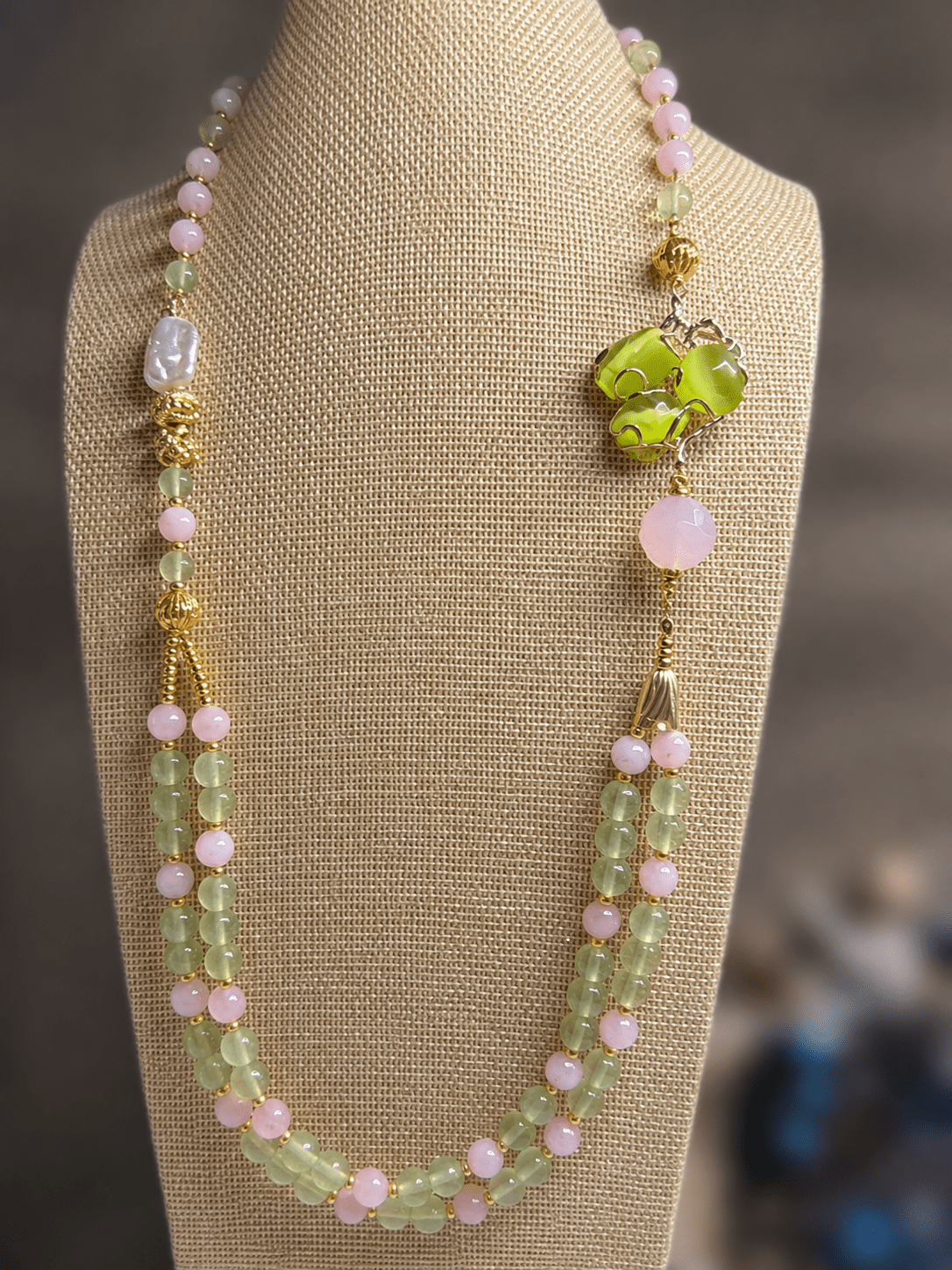 Collane Collana Artigianale Handmade | Perle Scaramazza, Occhio di Gatto, Quarzo Crepitante e Fluorite | Made in Italy - Handmade Made in Italy