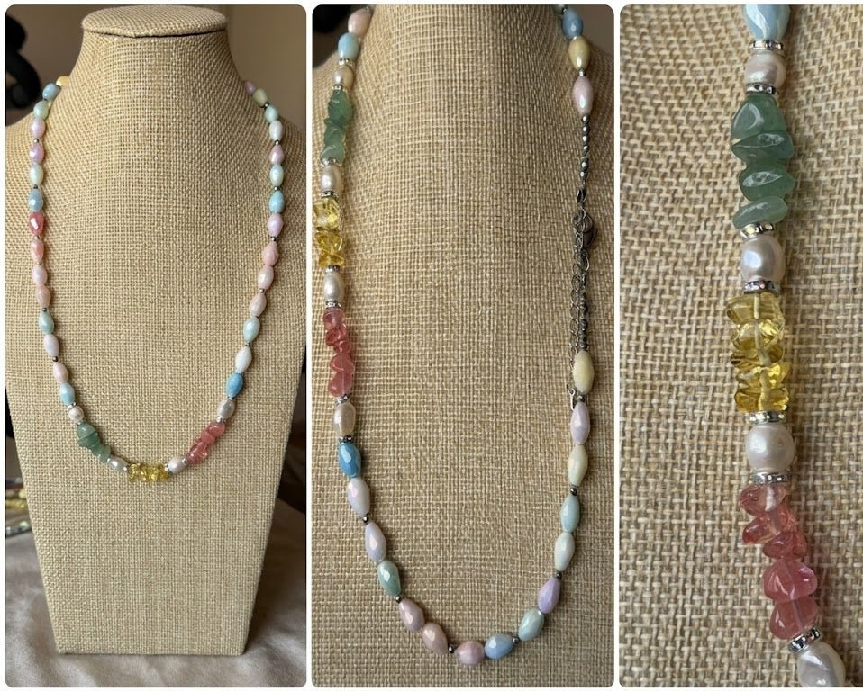 Collane Collana Artigianale Handmade | Quarzo Ciliegia, Citrino e Avventurina | Made in Italy - Handmade Made in Italy