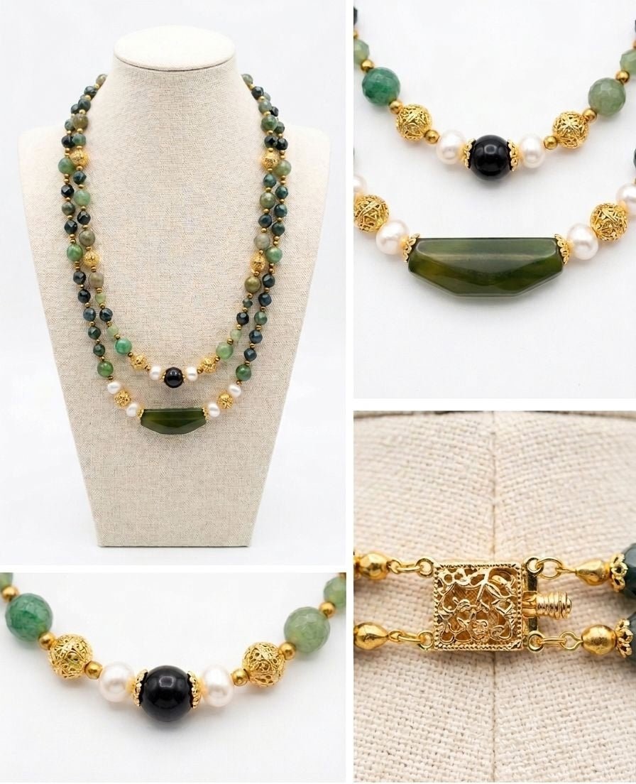 Collane Collana girocollo con perle agata muschiata | Handmade Italia - Handmade Made in Italy