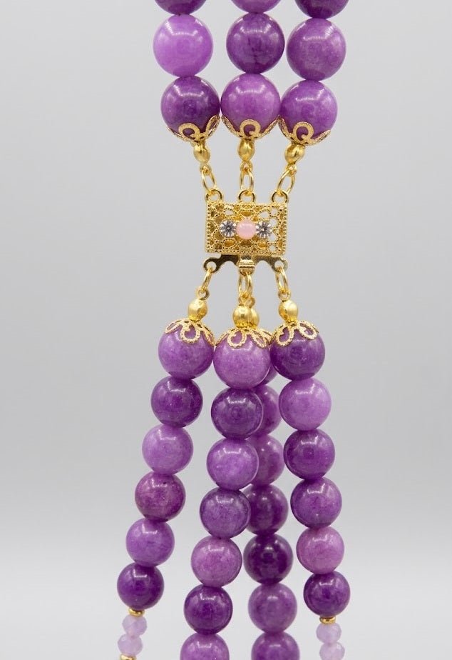 Collane Collana Multifilo in Pietra Naturale Lilla, Viola e Bianca | Handmade Italia - Handmade Made in Italy