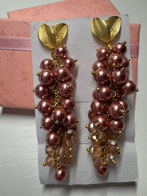 Orecchini Orecchini Pendenti a Perno in Cristalli e Perle Naturali | Handmade Italia - Handmade Made in Italy